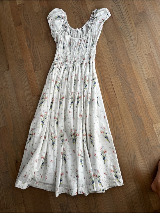 Doen Dresses & Skirts - Doen DÔEN Quinley Dress Painted Bouquet White Organic Cotton Maternity NWOT S